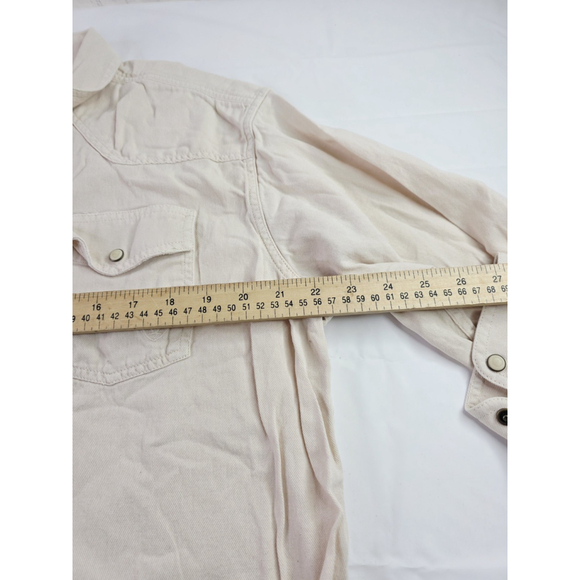 Ariat Men's Distressed Long-Sleeve Pearl Snap Shirt Retro Fit Cerme Size XL - Picture 3 of 6